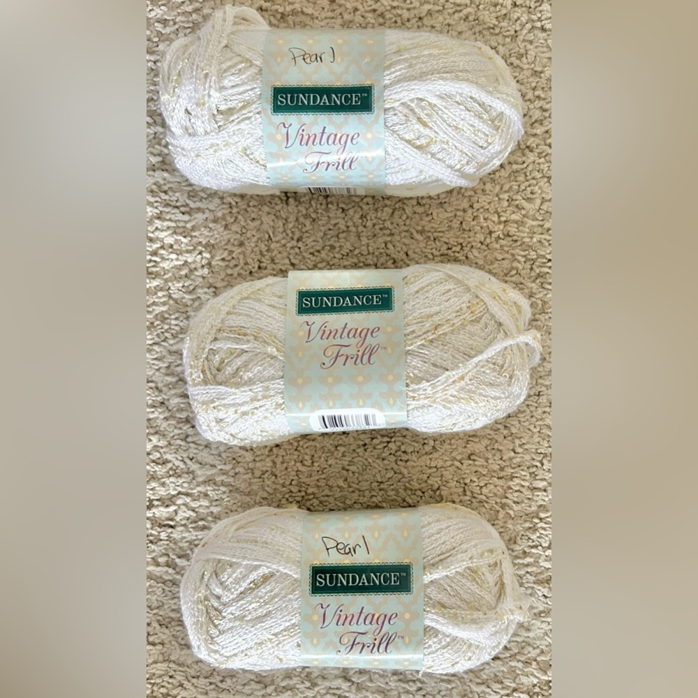 Sundance Vintage Frill Yarn- Pearl - 3 Skeins